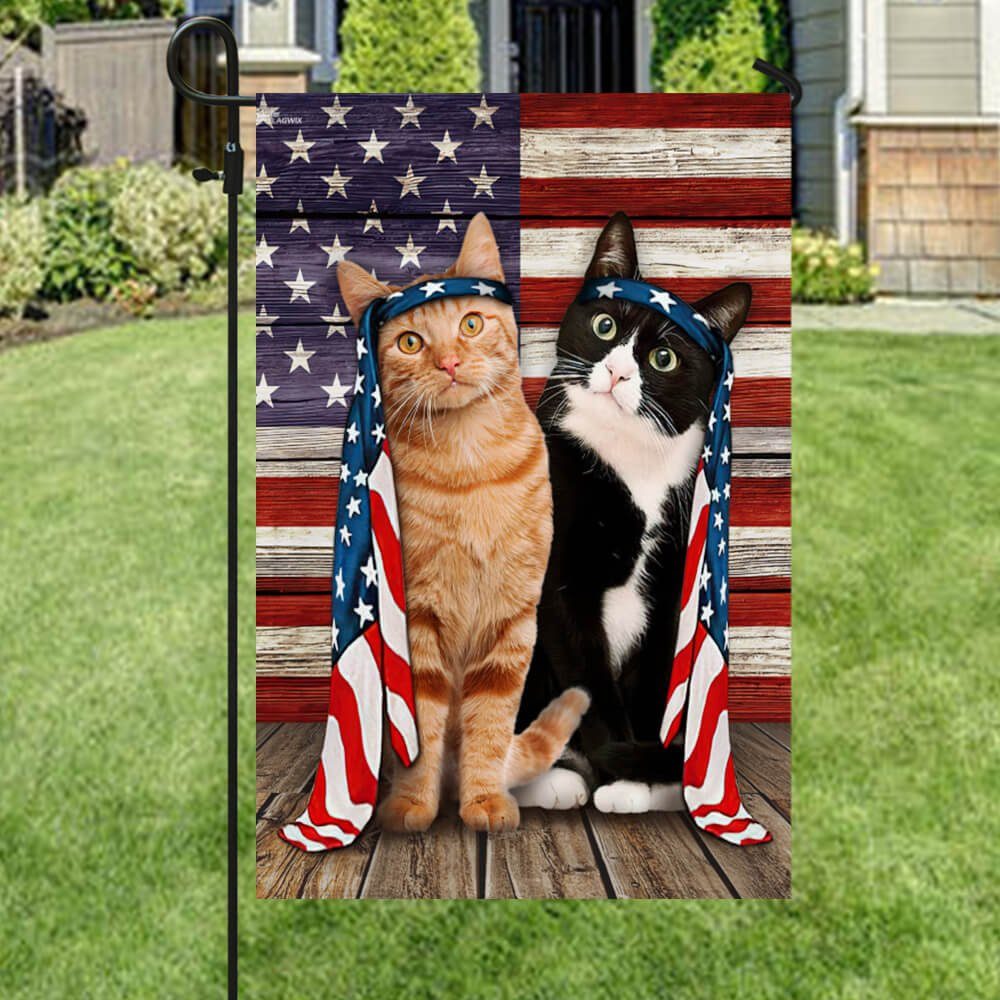Tuxedo and Orange Tabby Cat Flag Charming Dog NTB216Fv28 - Image 4