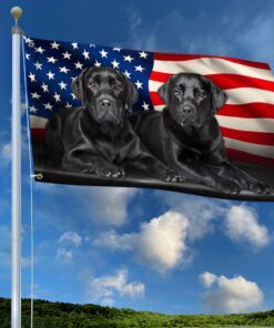 two black labs grommet flag labrador retriever american flag tqn97gfv1 1394