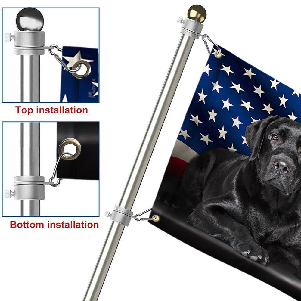 Two Black Labs Grommet Flag Labrador Retriever American Flag TQN97GFv1 - Image 6