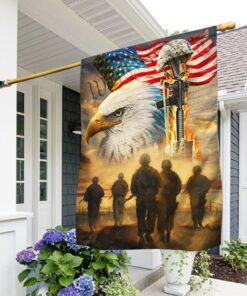 U.S. Veteran. American Patriot American Eagle Memorial Flag TPT194F
