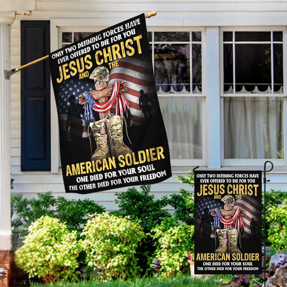 U.S. Veteran Day Flag Jesus Christ And The American Soldier TQN1013F - Image 5