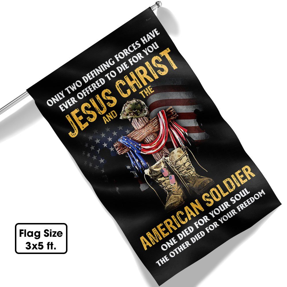 U.S. Veteran Day Flag Jesus Christ And The American Soldier TQN1013F - Image 7