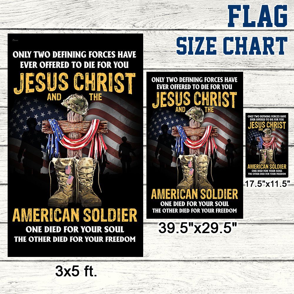 U.S. Veteran Day Flag Jesus Christ And The American Soldier TQN1013F - Image 8
