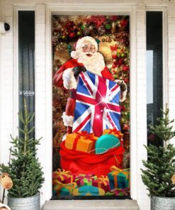 uk christmas door cover santa laughing nnt105d 4984