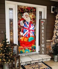 uk christmas door cover santa laughing nnt105d 5005