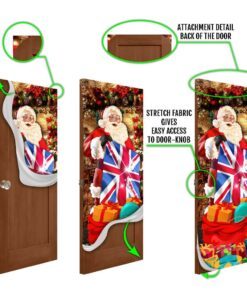 uk christmas door cover santa laughing nnt105d 6981