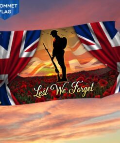 UK Grommet Flag Lest We Forget Poppy Remembrance DDH2856GFv4