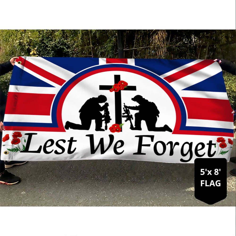 UK Remembrance Day Grommet Flag Veteran Day Lest We Forget TQN551GF - Image 3