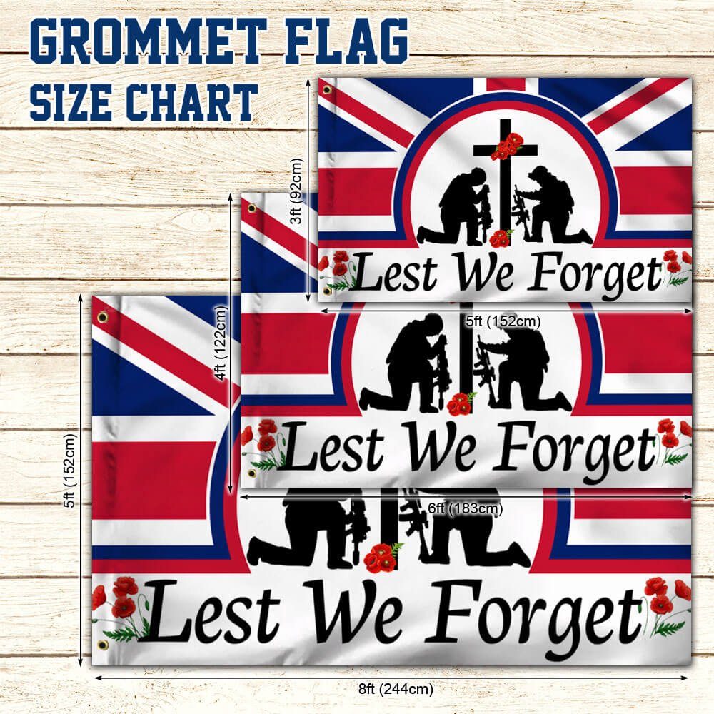 UK Remembrance Day Grommet Flag Veteran Day Lest We Forget TQN551GF - Image 5