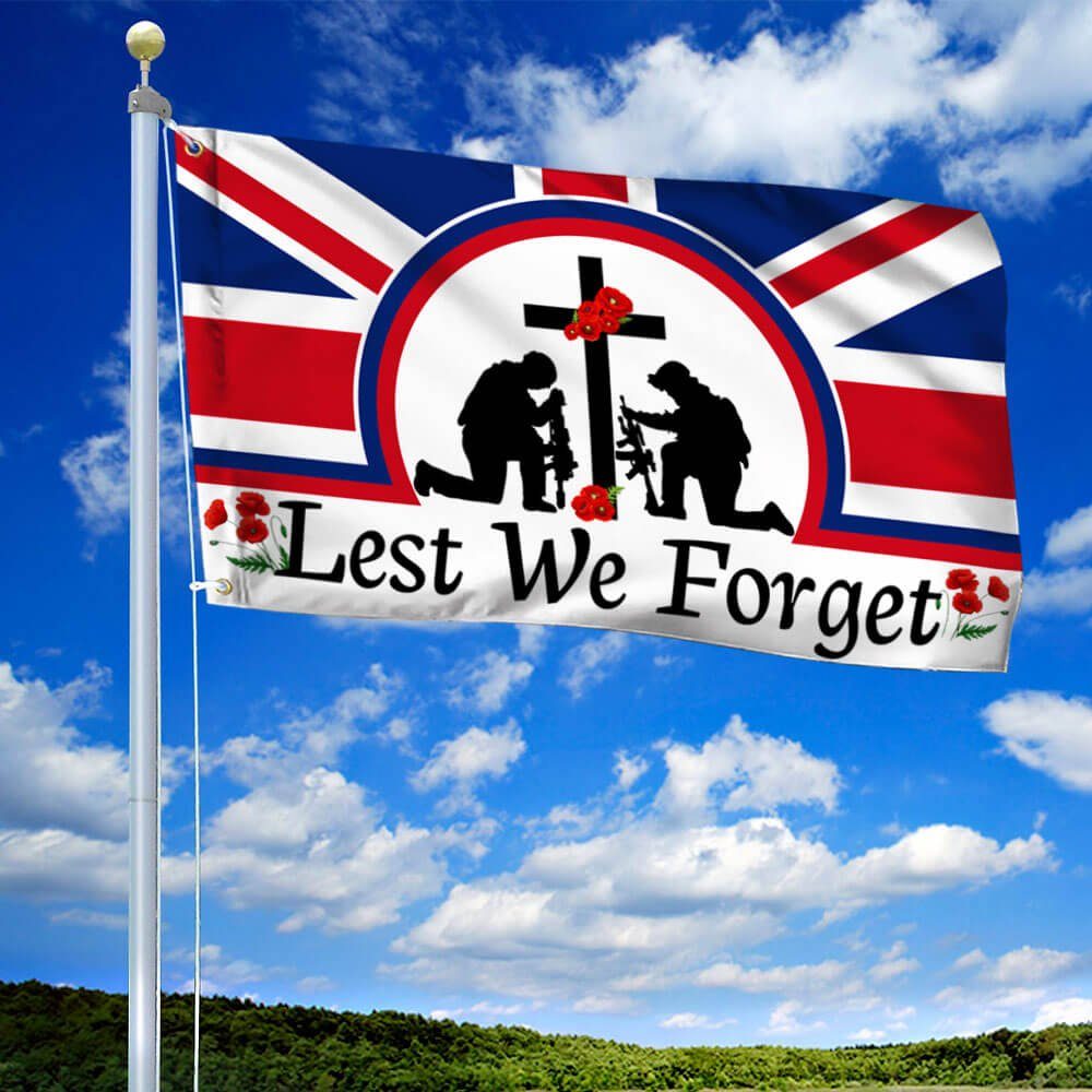 UK Remembrance Day Grommet Flag Veteran Day Lest We Forget TQN551GF - Image 2