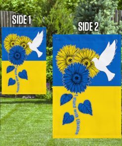 ukraine flag, i stand with ukraine, peace for ukraine, sunflowers and white dove tqn58f 1635