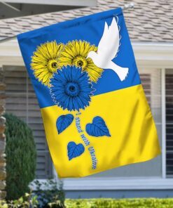 ukraine flag, i stand with ukraine, peace for ukraine, sunflowers and white dove tqn58f 8500