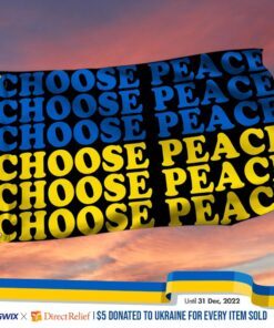Ukraine Flag Choose Peace Ukrainian Grommet Flag QTR87GF