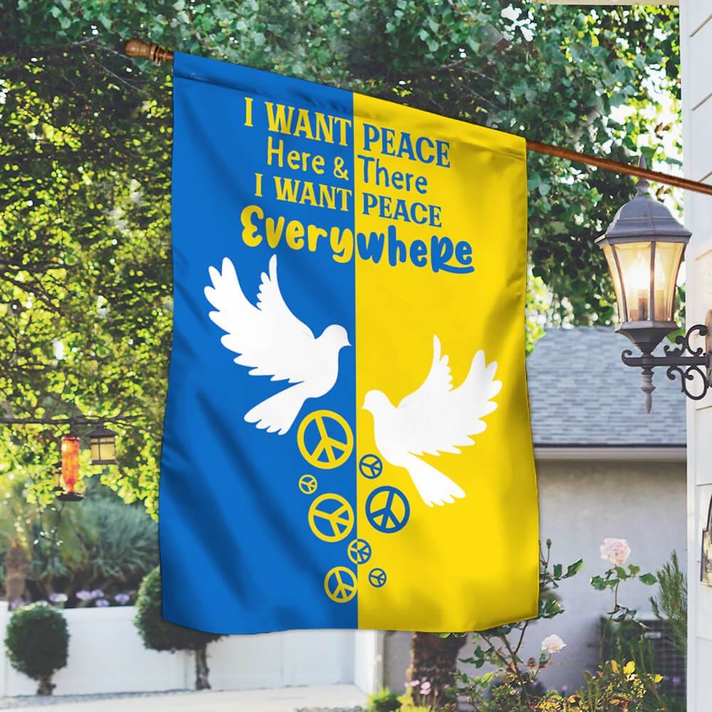 Ukraine Flag I Want Peace Here & There I Want Peace Everywhere NNT498F - Image 3