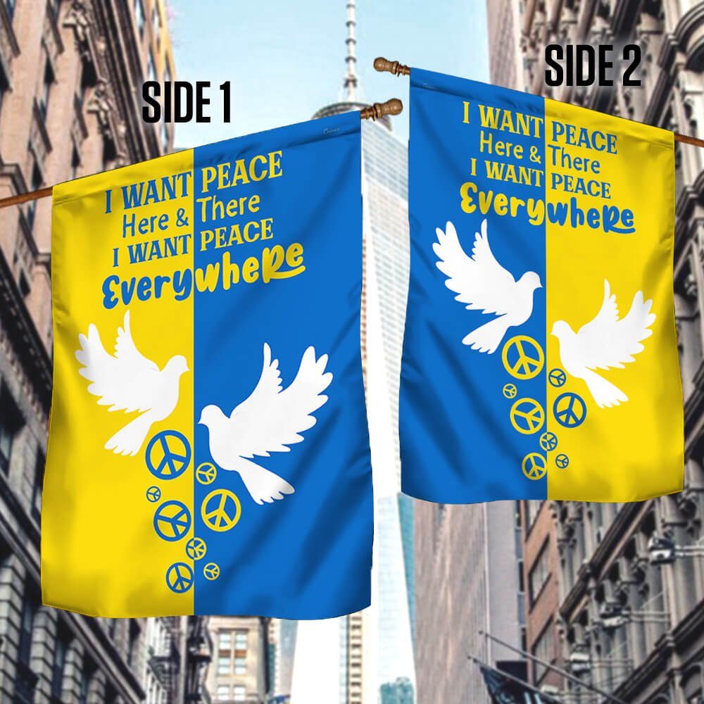 Ukraine Flag I Want Peace Here & There I Want Peace Everywhere NNT498F - Image 4