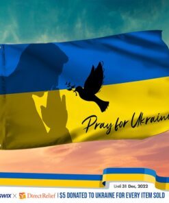 Ukraine Flag Pray For Ukraine Dove Peace Grommet Flag TRV1944GF