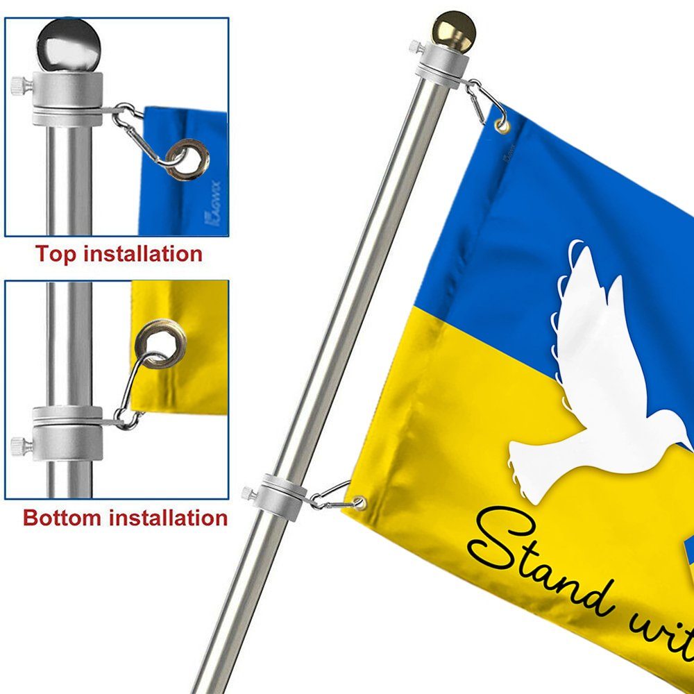 Ukraine Flag Stand with Ukraine Peace Dove Ukrainian Flag QTR68GF - Image 6