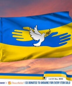 Ukraine Flag Support Ukraine Peace Dove Ukrainian Flag QTR62GF