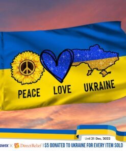 Ukraine Grommet Flag Peace Love Ukraine BNN607GF