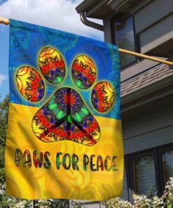 ukraine peace flag, paws for peace, hippie dog, support ukraine qnk1091f 2048