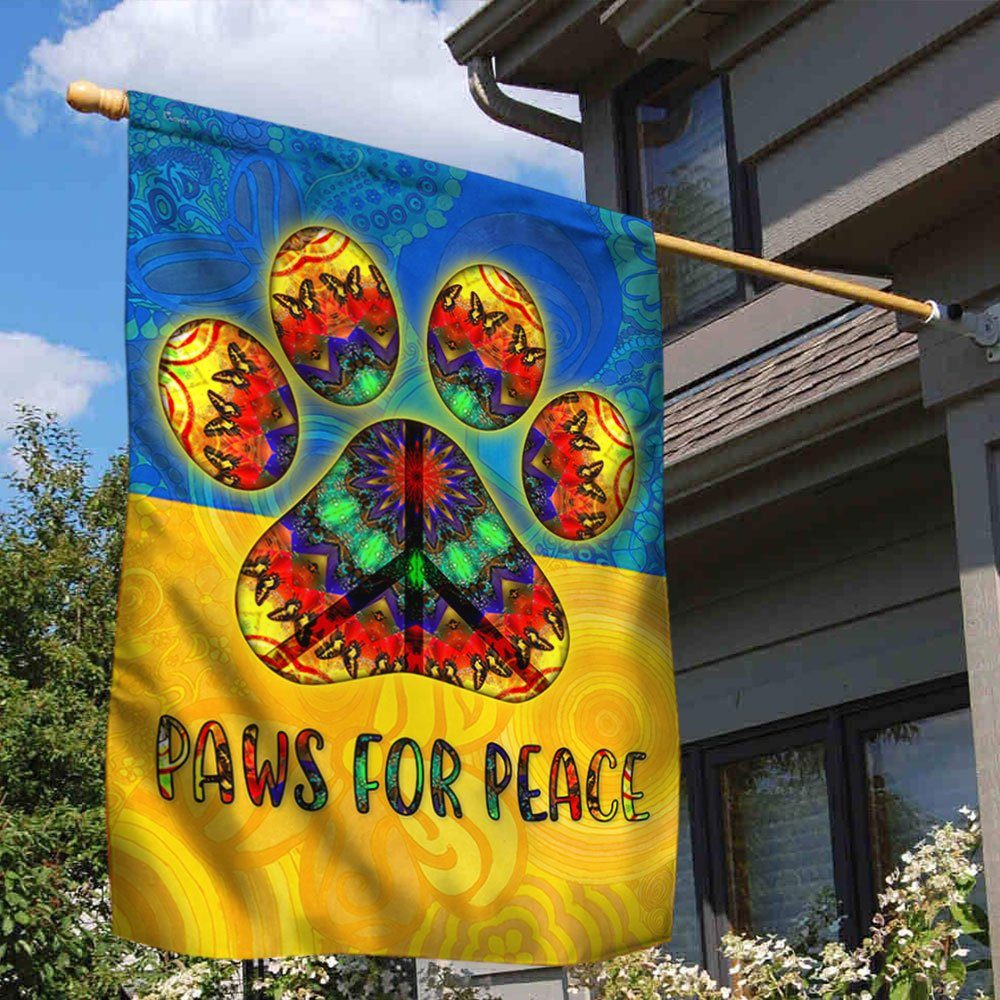 Ukraine Peace Flag, Paws For Peace, Hippie Dog, Support Ukraine QNK1091F - Image 3