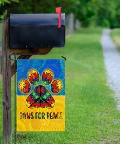 ukraine peace flag, paws for peace, hippie dog, support ukraine qnk1091f 2261