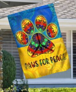 ukraine peace flag, paws for peace, hippie dog, support ukraine qnk1091f 2758