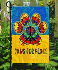 ukraine peace flag, paws for peace, hippie dog, support ukraine qnk1091f 3050