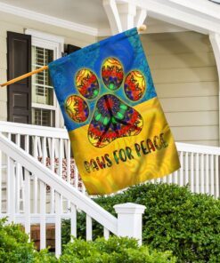 ukraine peace flag, paws for peace, hippie dog, support ukraine qnk1091f 8682