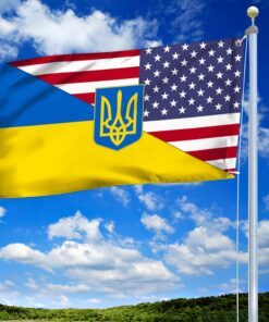 Ukrainian Flag American Ukrainian Grommet Flag TRL1871GFv1
