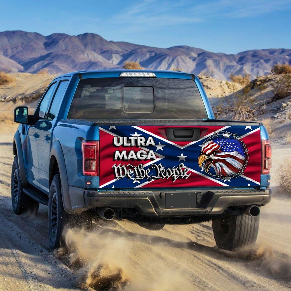 Ultra MAGA Truck Tailgate Decal Sticker Wrap We The People Southern Confederate Flag TQN145TDv1 - Image 2