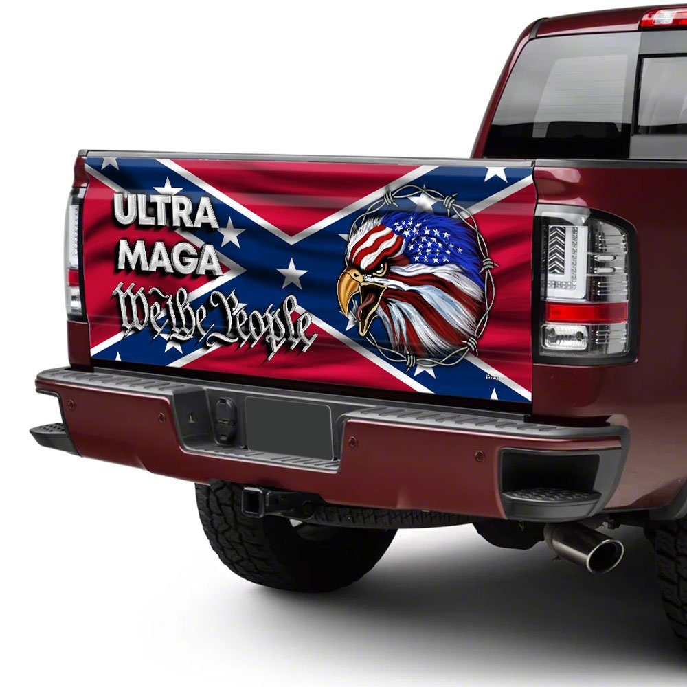 Ultra MAGA Truck Tailgate Decal Sticker Wrap We The People Southern Confederate Flag TQN145TDv1 - Image 4