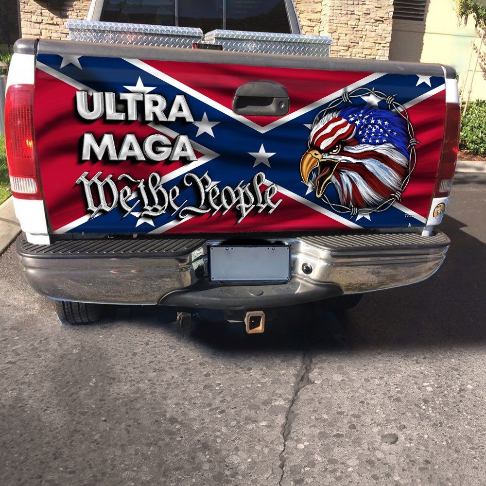 Ultra MAGA Truck Tailgate Decal Sticker Wrap We The People Southern Confederate Flag TQN145TDv1 - Image 6