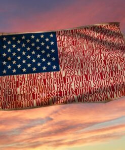 United States of America Grommet Flag With States Name MTV29GF