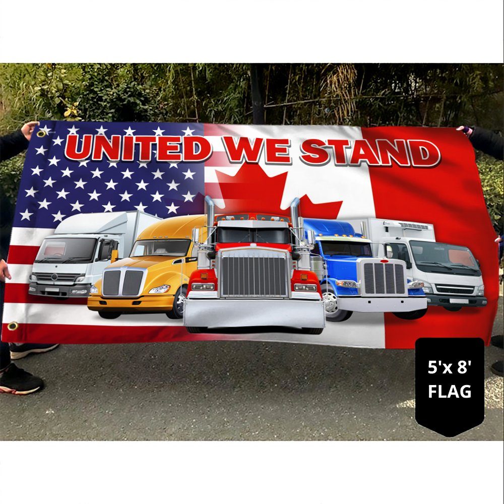 United We Stand, Freedom Convoy, Support Trucker American Canadian Grommet Flag THN3763GFv1 - Image 6