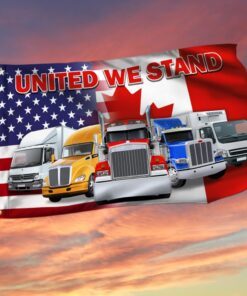 united we stand, freedom convoy, support trucker american canadian grommet flag thn3763gfv1 3893