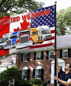 united we stand, freedom convoy, support trucker american canadian grommet flag thn3763gfv1 6554