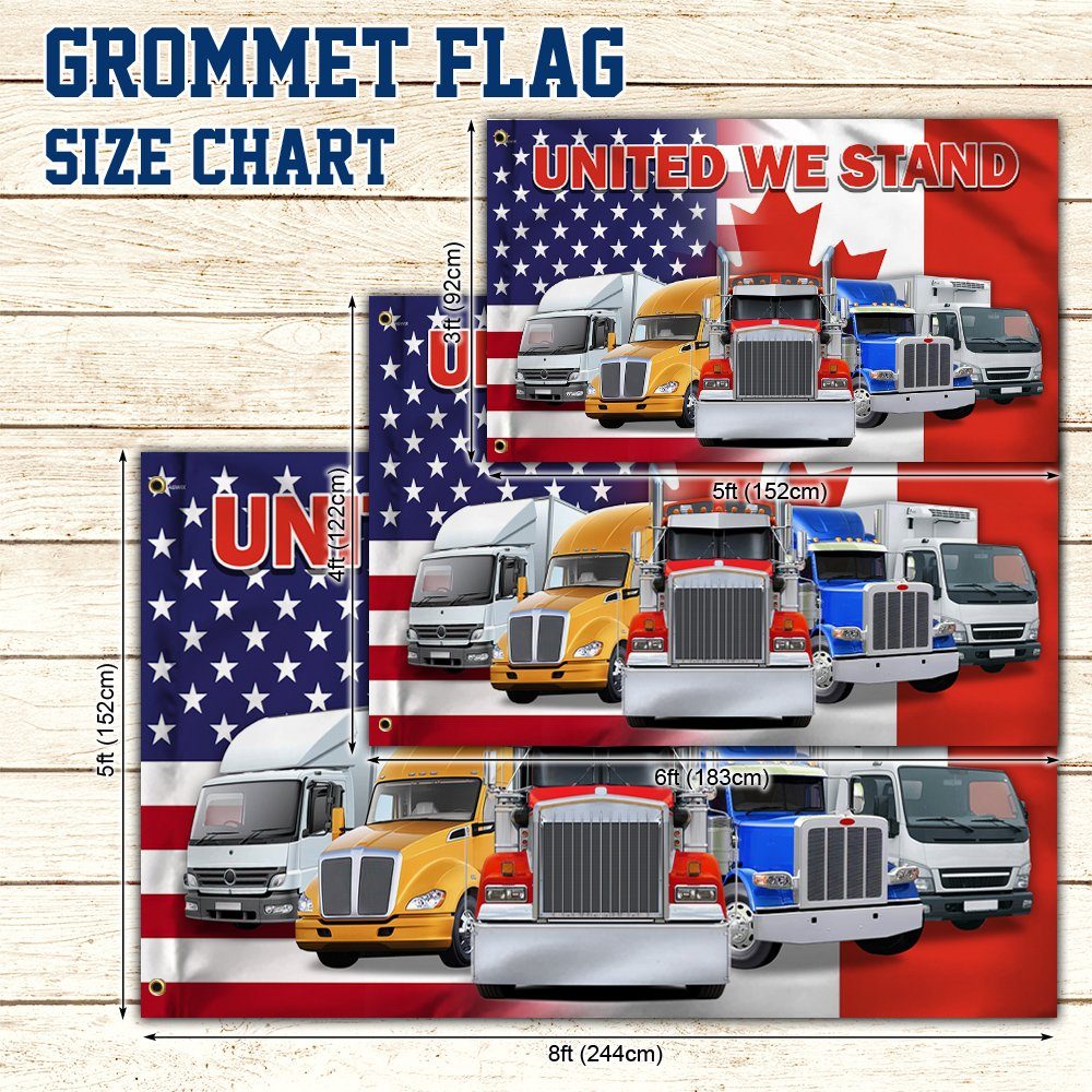 United We Stand, Freedom Convoy, Support Trucker American Canadian Grommet Flag THN3763GFv1 - Image 7