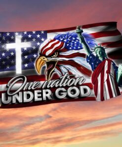 US Eagle Cross Freedom Grommet Flag One Nation Under God LNT228GF