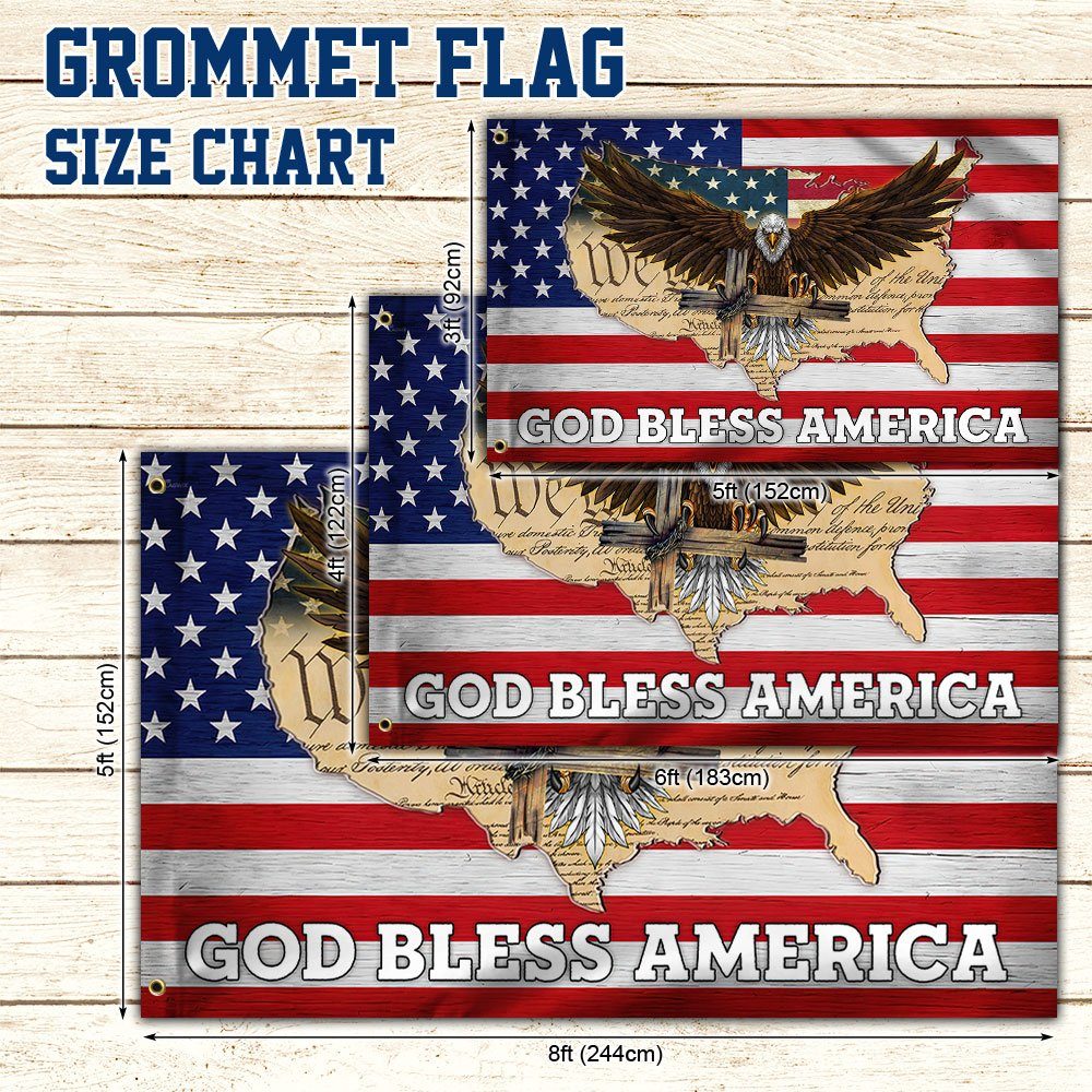 US Patriot We The People Grommet Flag God Bless America DHP3411GF - Image 6