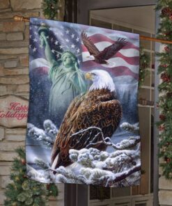 us patriotic flag eagle winter snow ddh2992f 4111