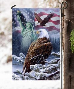 us patriotic flag eagle winter snow ddh2992f 8515