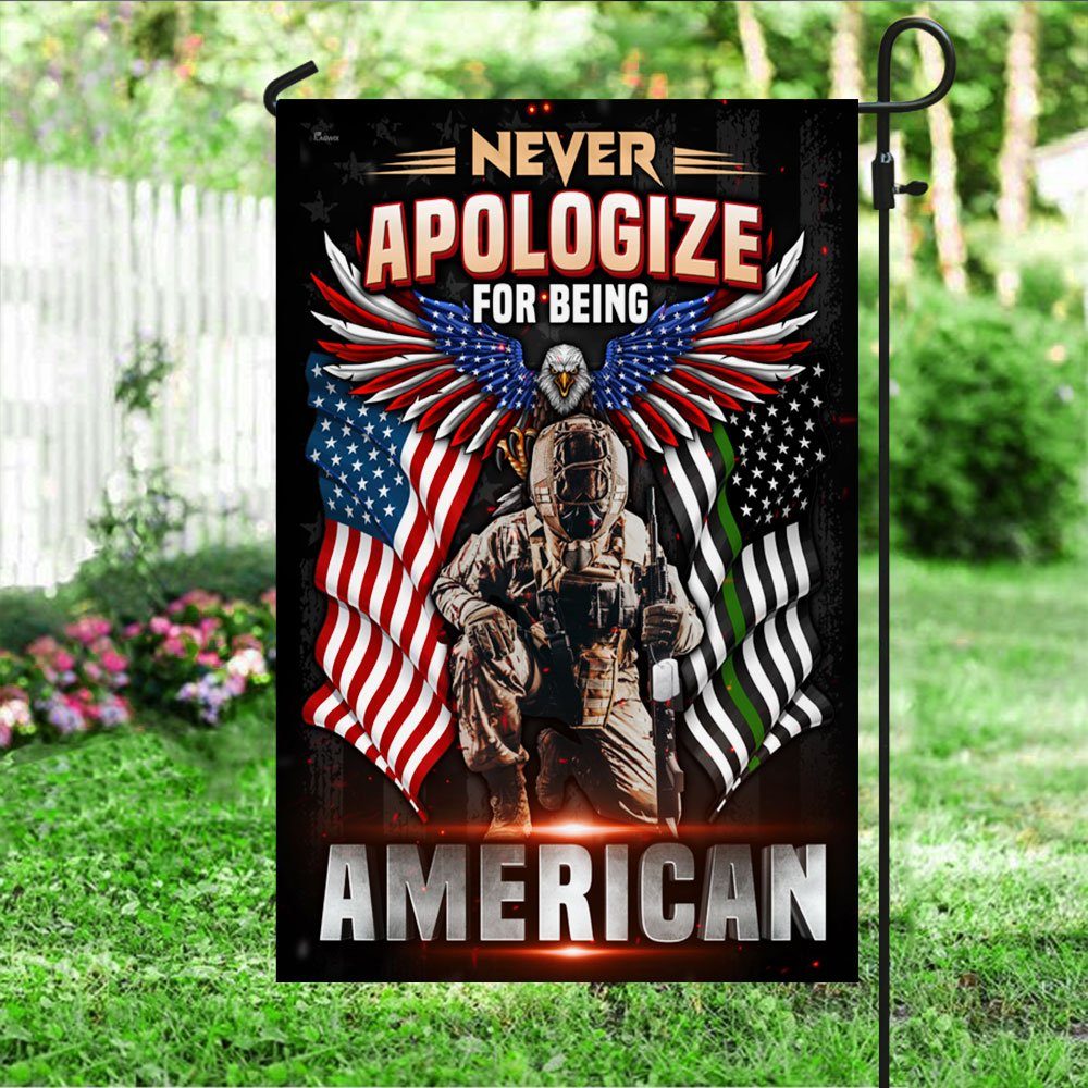 US Soldier Flag Never Apologize For Being American DDH3394F - Image 4
