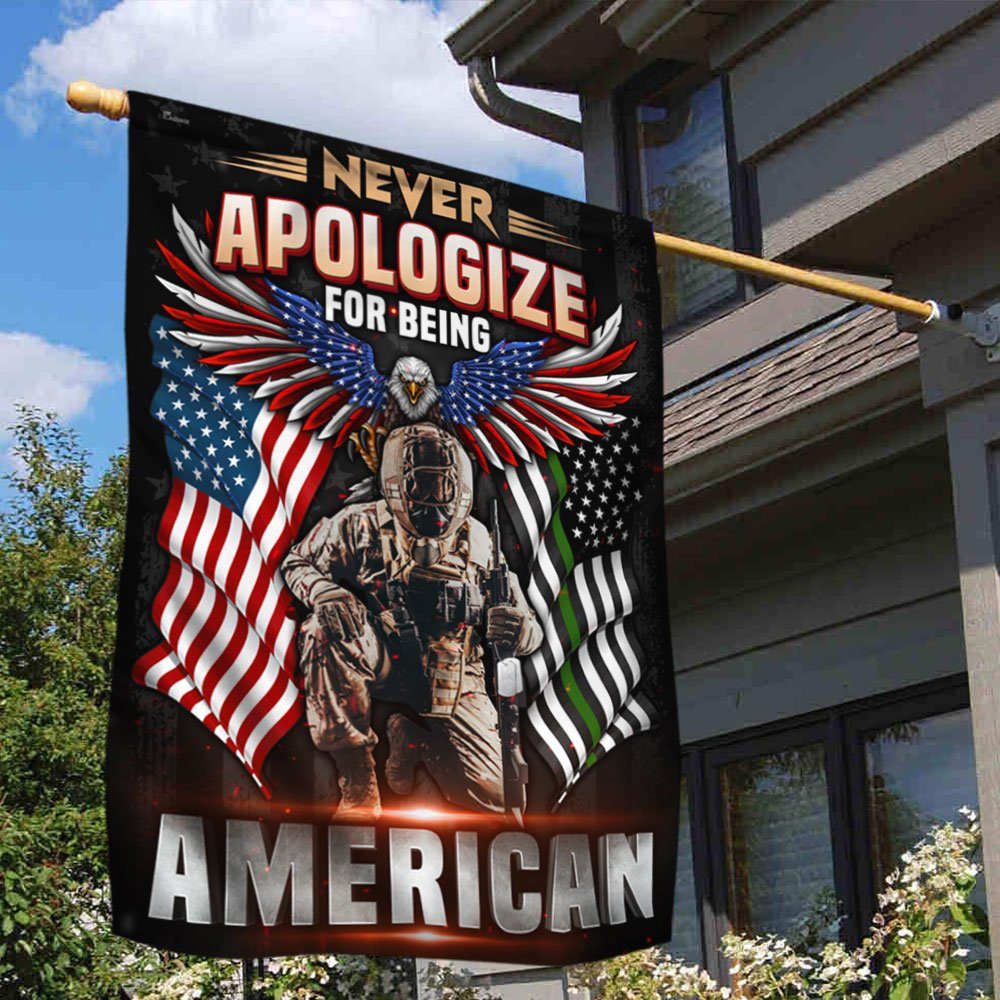 US Soldier Flag Never Apologize For Being American DDH3394F - Image 3