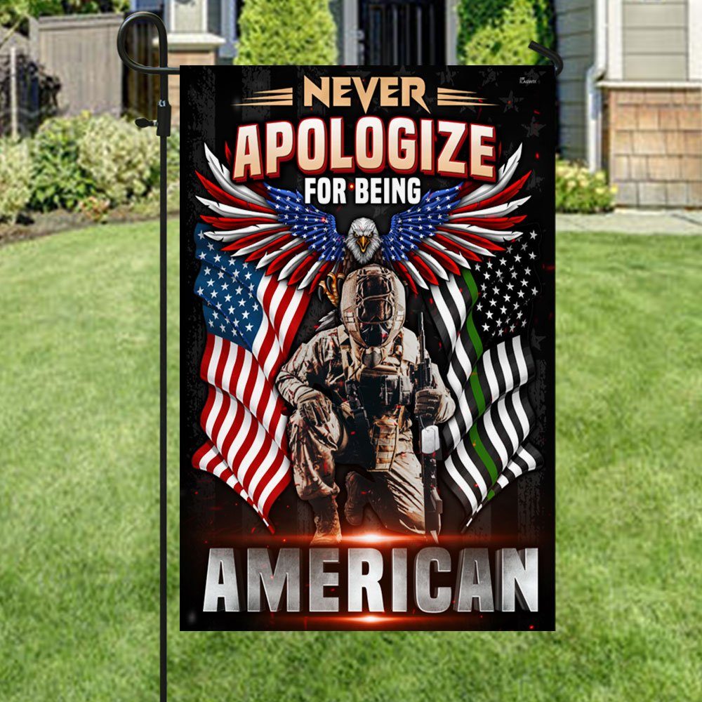 US Soldier Flag Never Apologize For Being American DDH3394F - Image 5