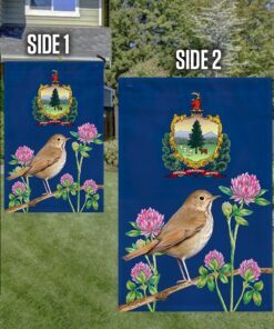 vermont flag hermit thrush and red clover bnn636f 4019