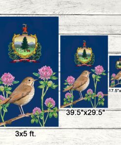 vermont flag hermit thrush and red clover bnn636f 4174