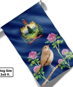 vermont flag hermit thrush and red clover bnn636f 7290