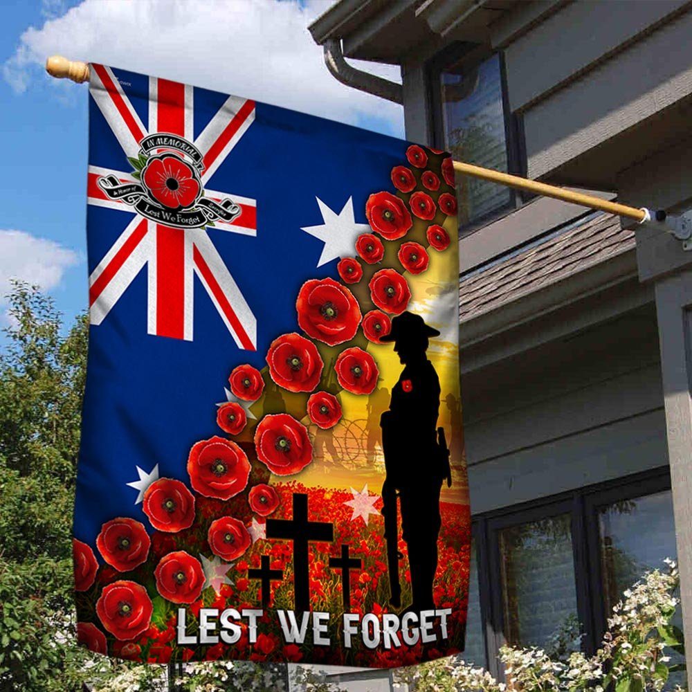 Veteran, Lest We Forget, Remembrance Poppy Australian Flag TPT45F - Image 2