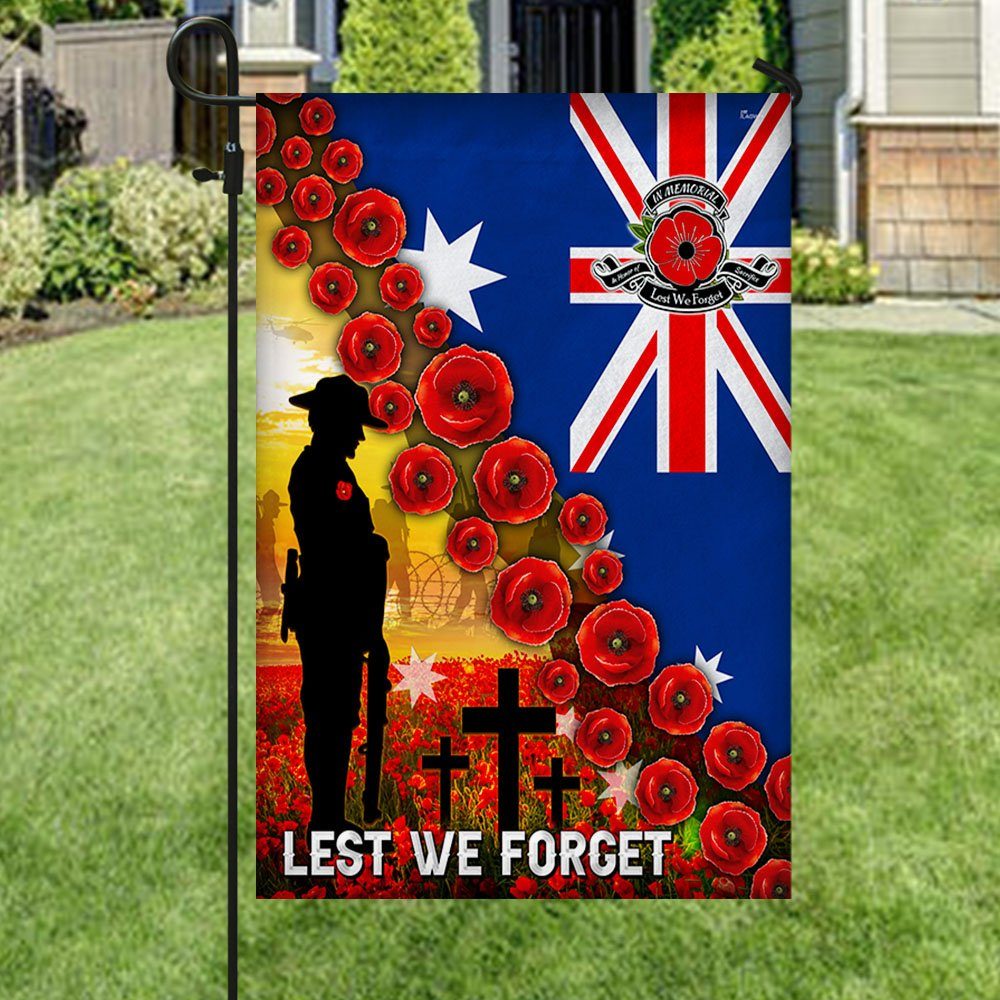 Veteran, Lest We Forget, Remembrance Poppy Australian Flag TPT45F - Image 4